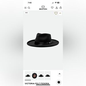 Brixton Classic Black Felt Fedora